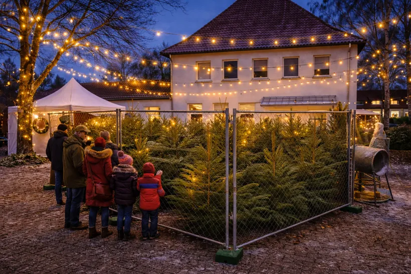 Frisch geschlagene Weihnachtsbäume aus der Region